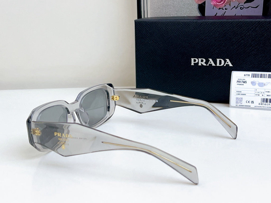 Triangle logo rectangular cut anti-glare sunglasses